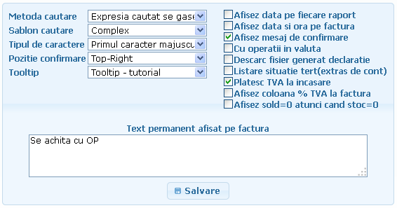  Setari diverse